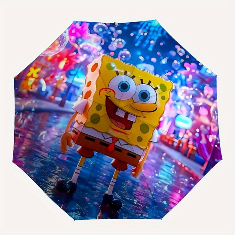 

1pc SpongeBob SeaWorld Automatic Open/close Umbrella, Heavy-Duty Iron Frame, Folding Portable Design, Travel, Everyday Use181
