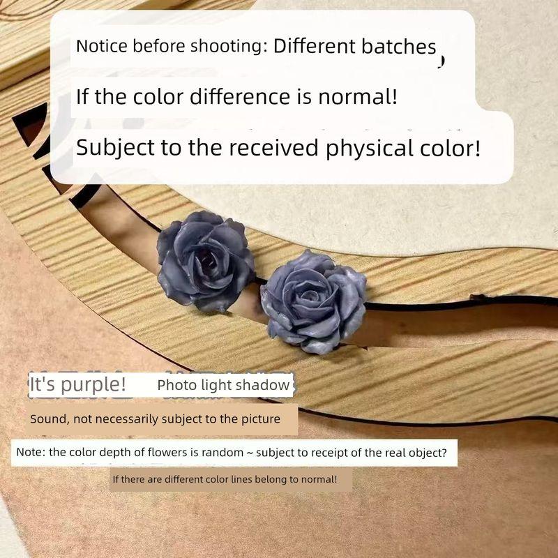 

Purple Rose Easiest for Match Small Fancy Earrings Flower 4462A mini violet flower Silver Needle