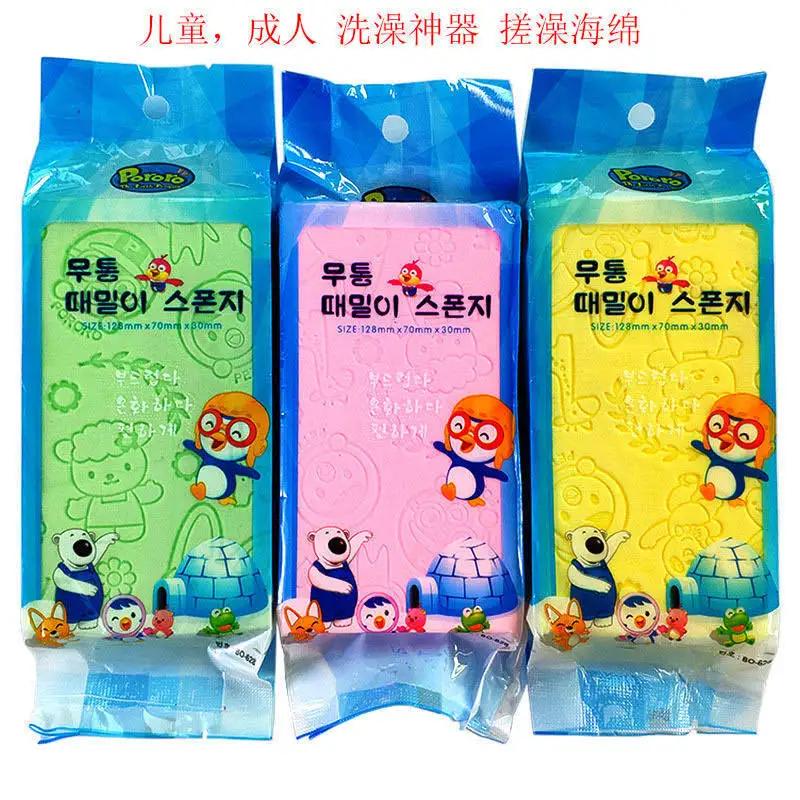 Bath Sponge Brushes Infant Cartoon Take Shower Faucet Wash Bath Brushes Tool Kids and Adults Rubbing Body Sponge Accessories