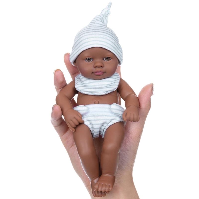 7Inch Vinyls Reborns Doll Life Like Reborns African Baby Dolls For Child Soothing And RolePlaying Education Toy