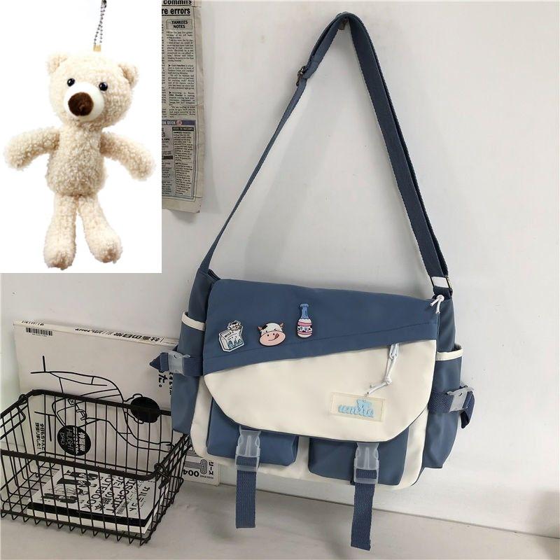 Torebki nylonowe torba na ramię o dużej pojemności torby Crossbody dla nastolatek dziewczyny mężczyźni torba Harajuku torby szkolne dla uczniów Sac