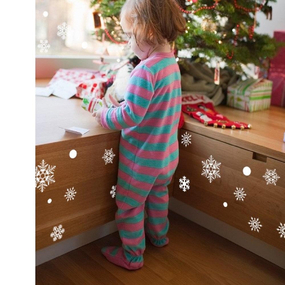 Christmas White Snowflakes Window Clings Decal Stickers Ornaments for Winter Frozen New Year Party Supplies Decorations