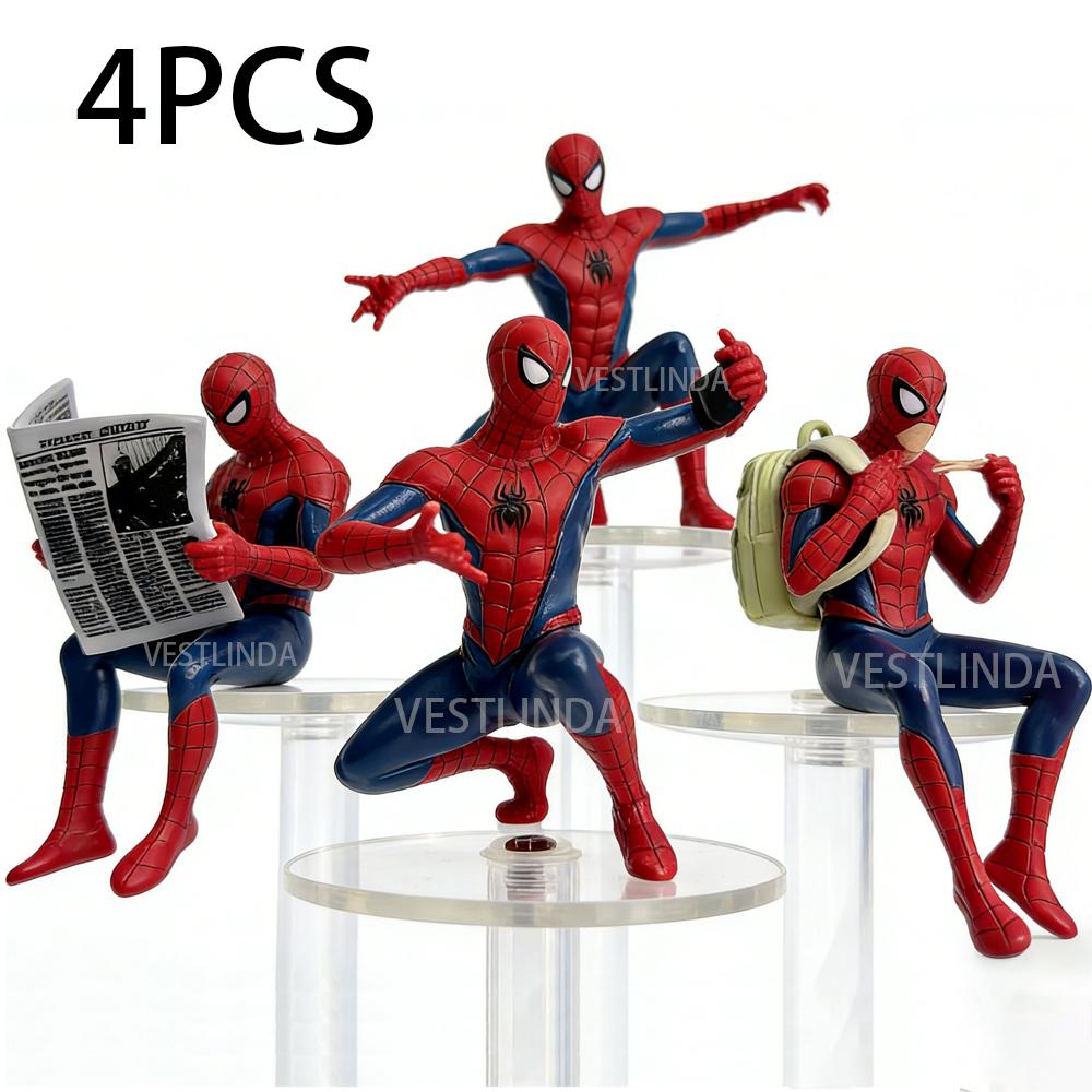 Hot Selling Superheroes Spiderman Figurine 7-9 cm Mini Statue Car Decoration Model Desktop Collection Decoration Marvel Fan Gift