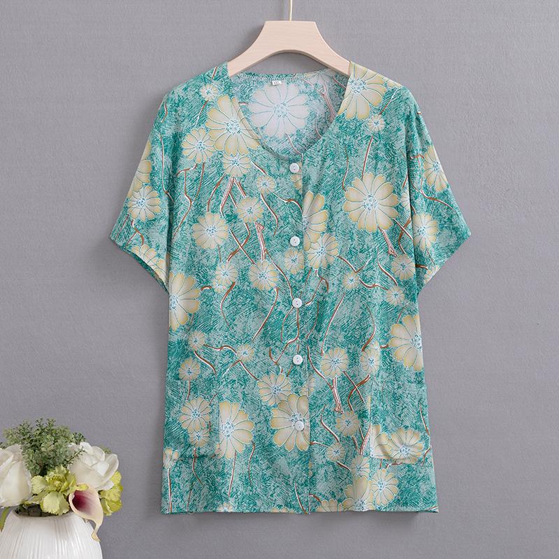 Summer Top Women Cardigan Thin Short Sleeve Plus Size Women's Blouse Summer Loose Vintage Clothes
