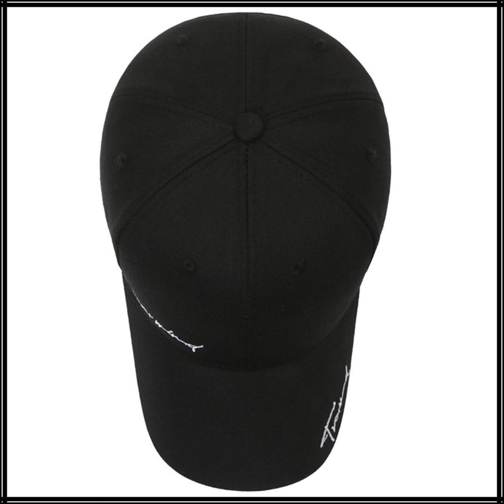 Sun Sun CZA404 [White Fang] Hat, Cap, Embroidered, Casual, Spring/Summer, Protection, Hat, Outdoor, Men's, Women's, (Black)