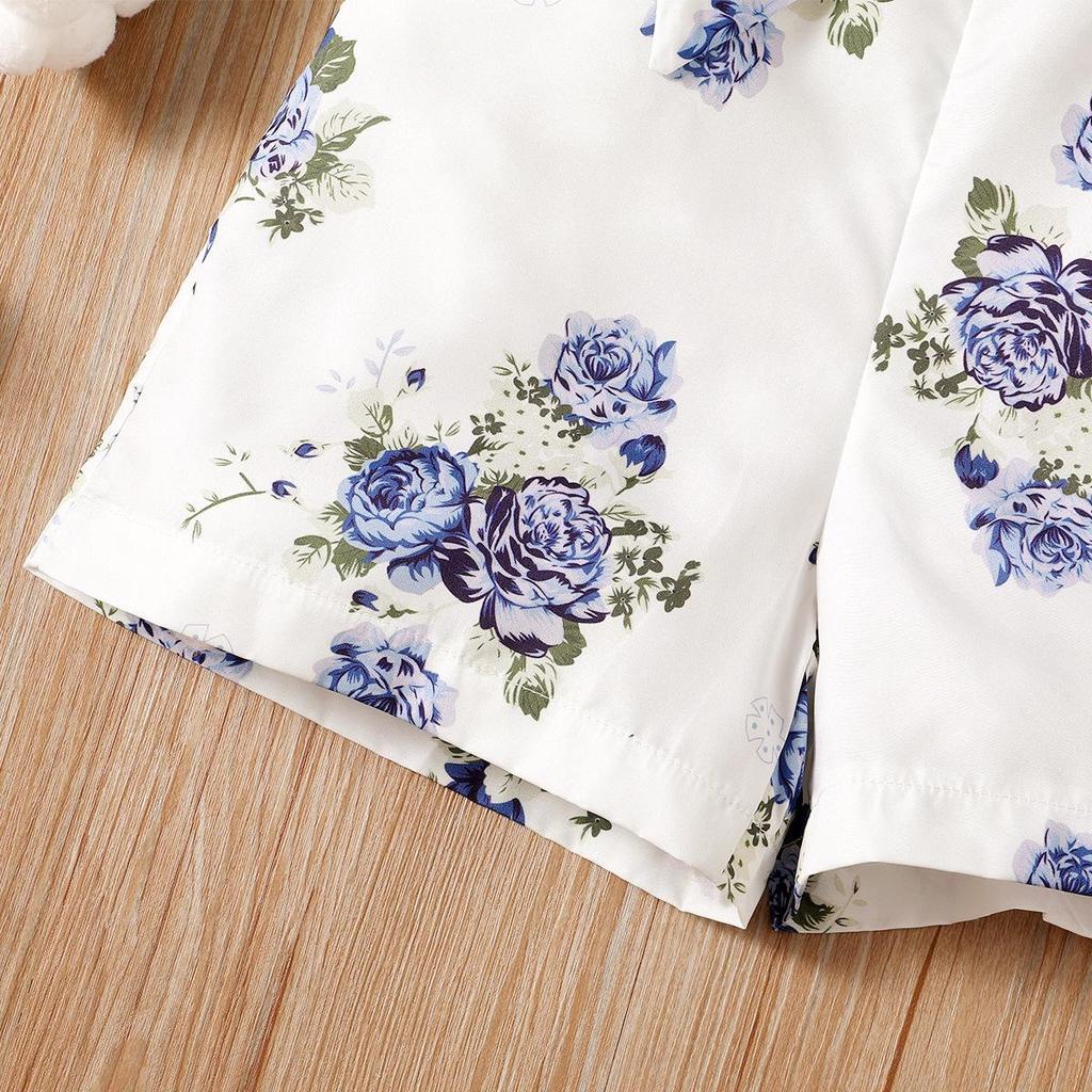 Floral Ruffle Sleeveless Baby Girl Romper Jumpsuit