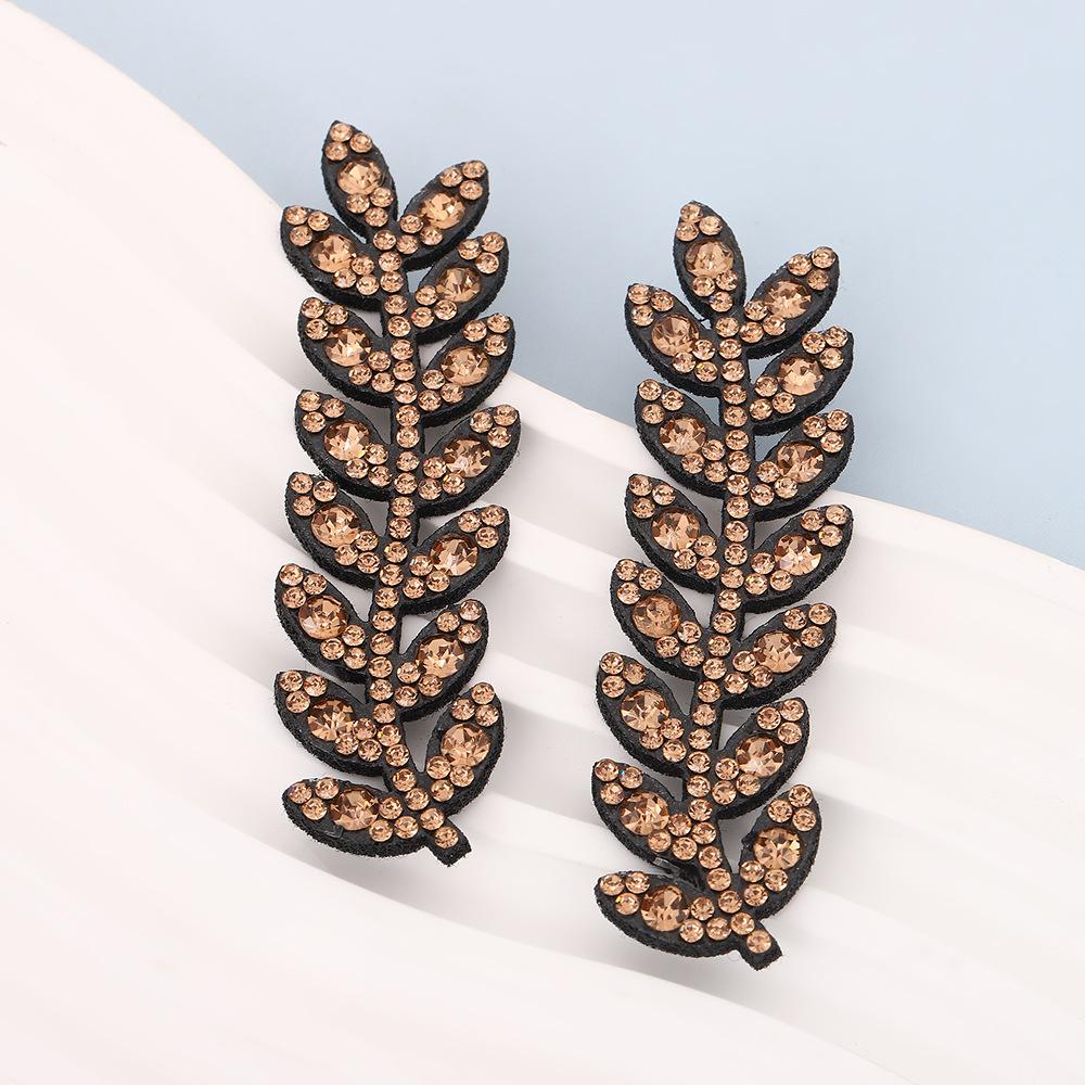 DIY Jewelry Accessories Korean-style Exquisite Rhinestone Wheat-ear Leaf Iron-on Hot-Fix Non-woven Fabric Patches Stickers China