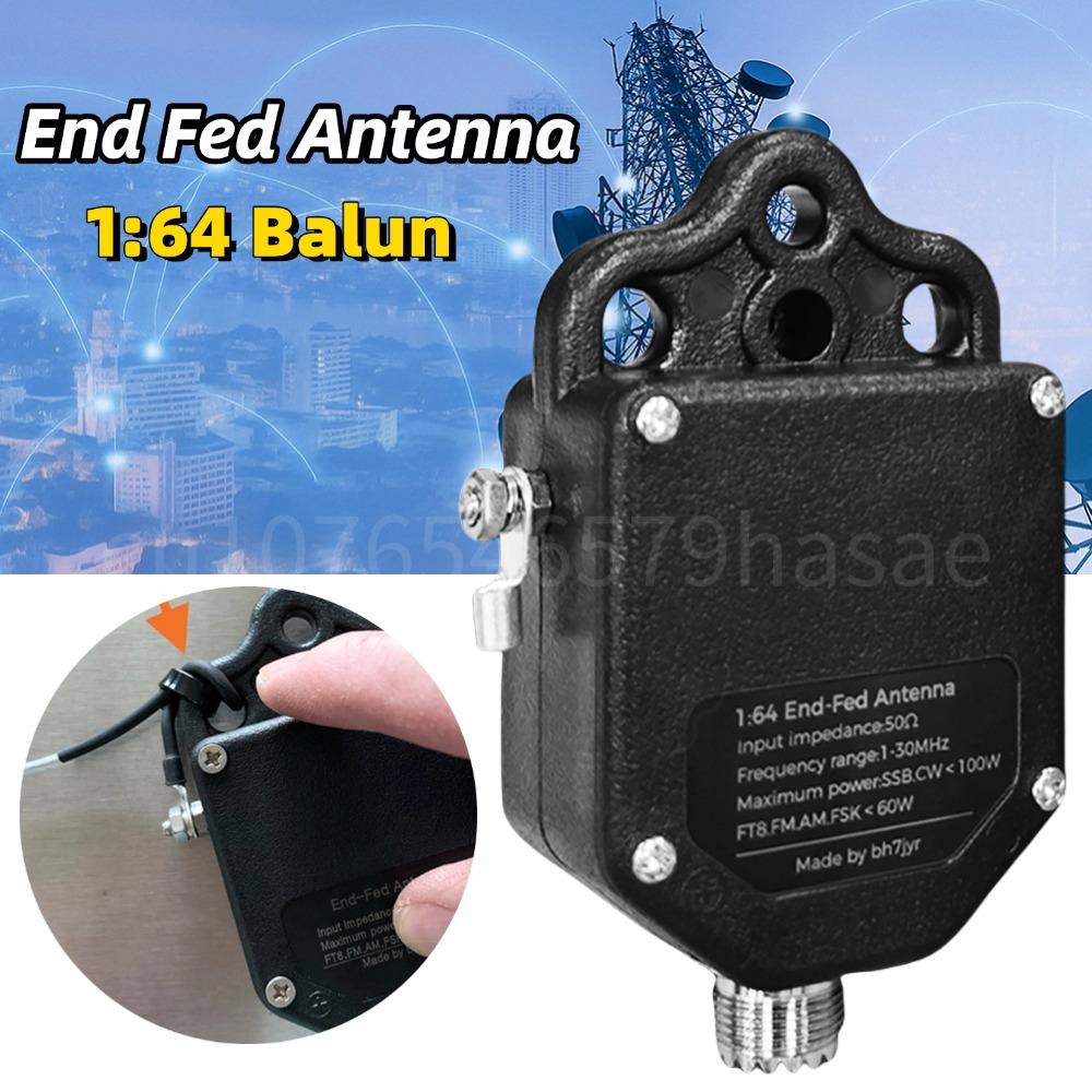 1:64 Balun 4-Band 8-Band End Fed Antenna Plastic Range 1MHz To 30MHz 100W Power for Outdoor End Feed Half-Wave radio Antenna