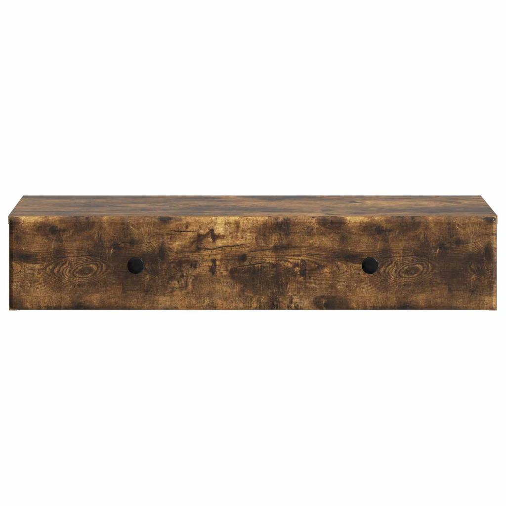 Wall Mounted Side Table Smoked Oak Wood Based Material