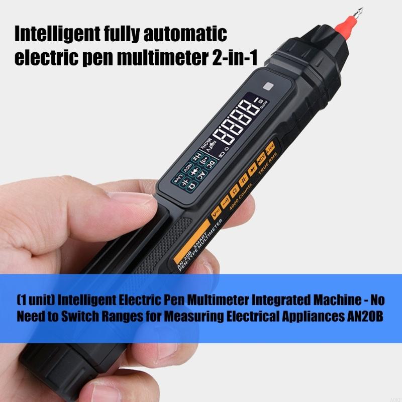 4000 Counts Digital Multimeter with LED Light Pen Type Multimeter LCD Color Display Tester for Voltage Detection A0KF