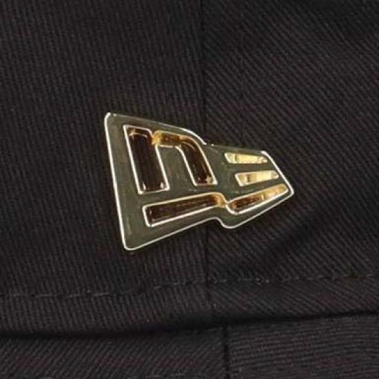 New Era Bucket Metal BUCKET01 METAL PLATE BLK GLD 251 14388516 NER36C5132 Hat, Cotton, Plate, Black/Metal Gold, M/L,