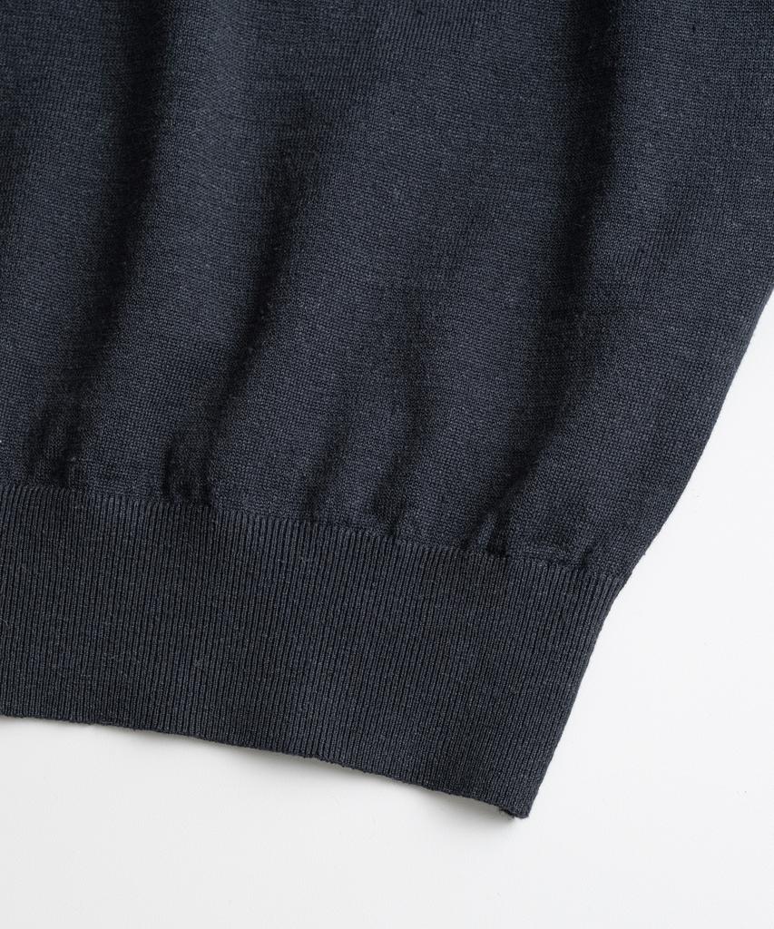 Bihebieo European Flax™ Linen Roll Neck 1/2 Knit Ink Navy