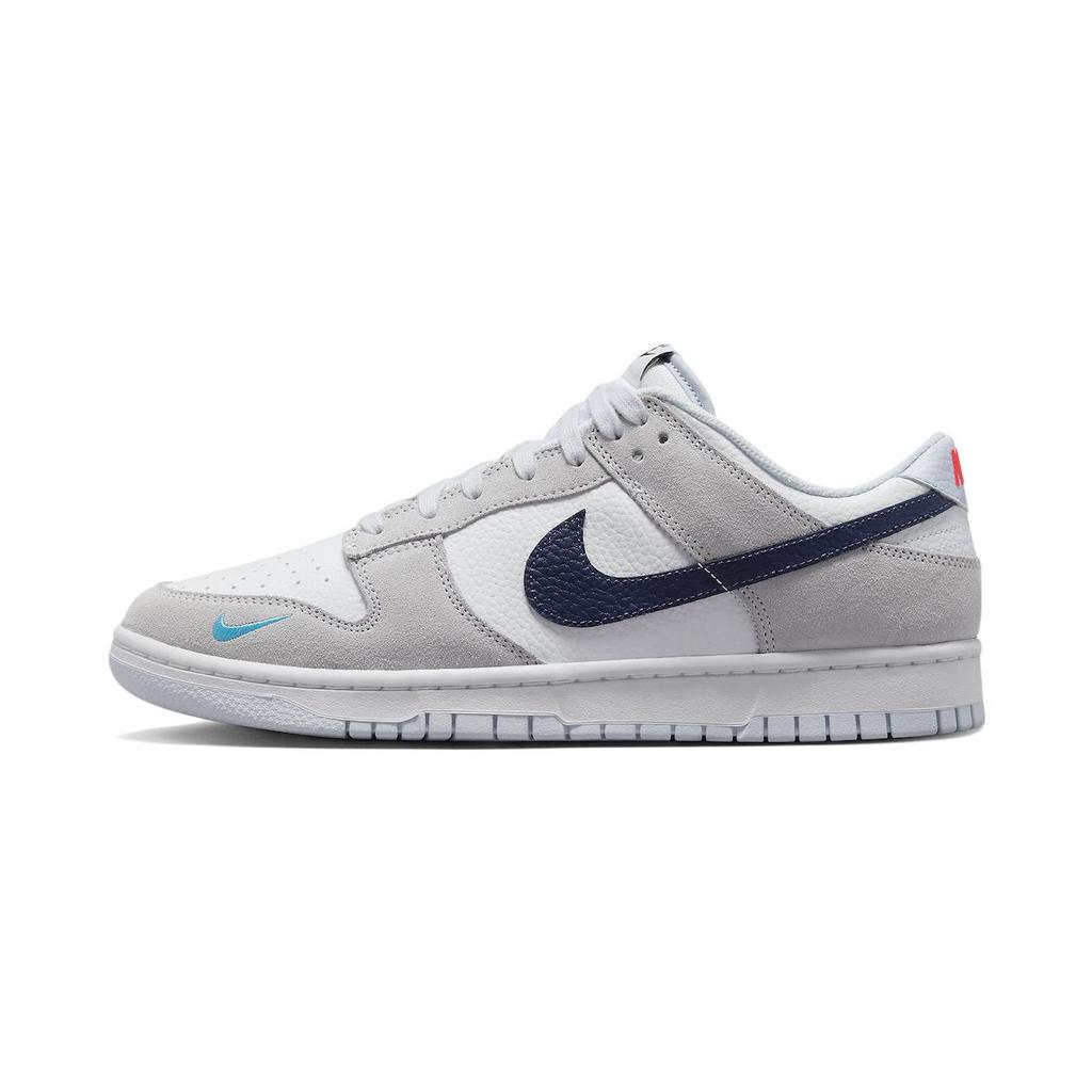 Nike Dunk Low White Grey Navy Aqua Mini Swoosh Sneakers Skate Shoes FJ4227-001