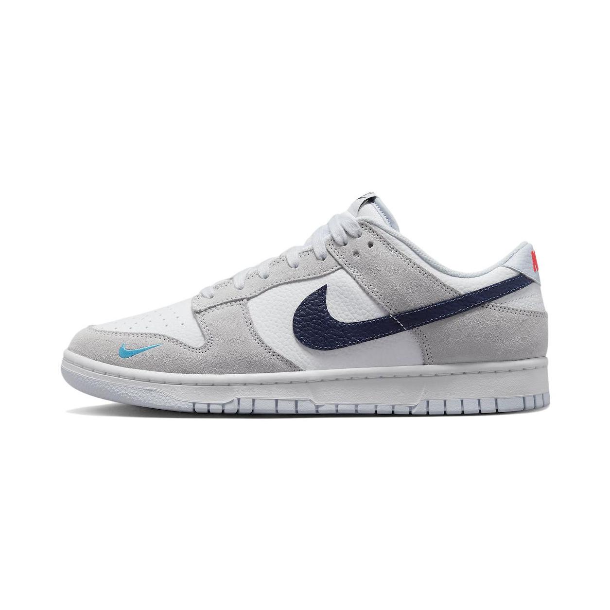 

Nike Dunk Low White Grey Navy Aqua Mini Swoosh Sneakers Skate Shoes FJ4227-001 36