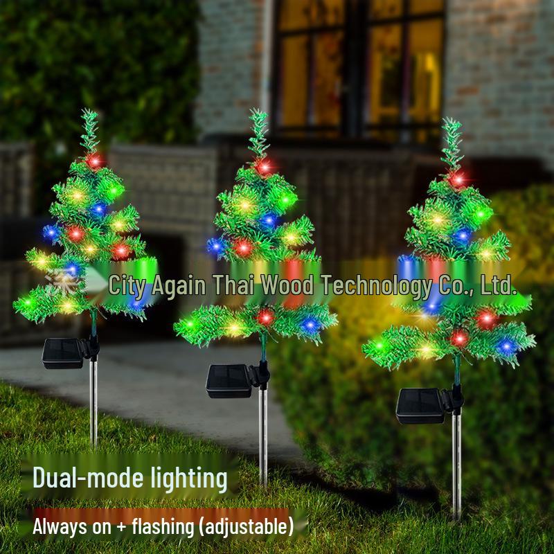 LED Solar Christmas Tree Lights: Outdoor Waterproof Decorative String Lights for Holiday Atmosphere in Courtyard and Lawn