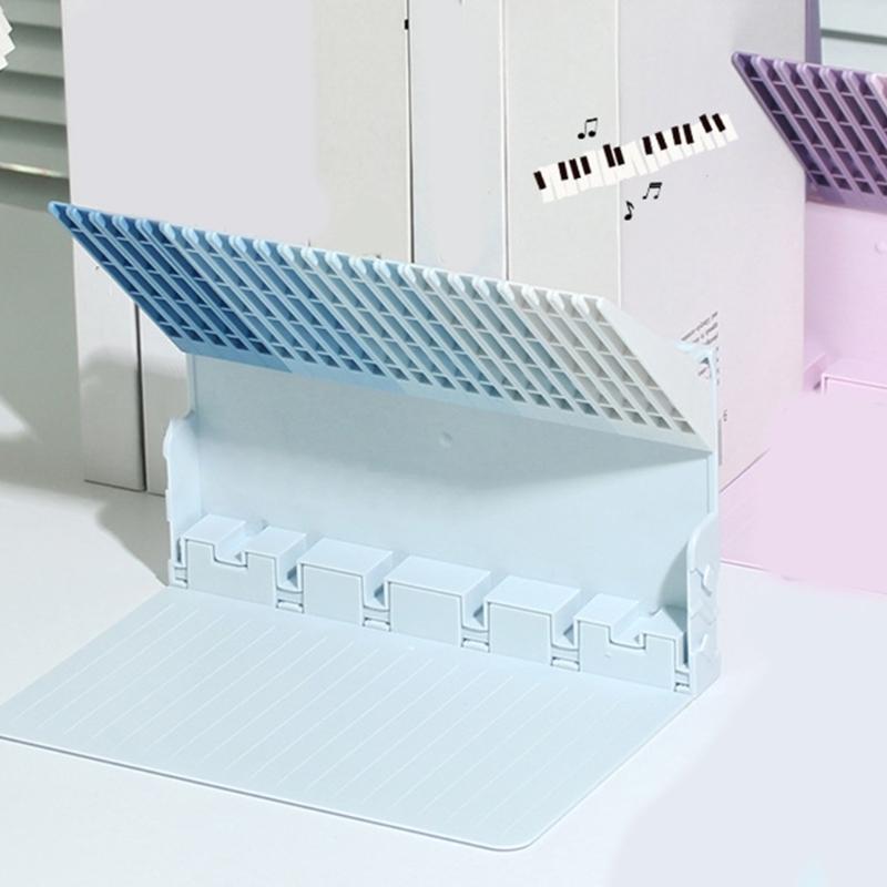 Gradient Color Book Holders Book Stands Book Stoppers Piano Key Bookends Decorative Bookends for School Home Office