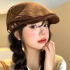 Autumn and winter vintage British Fengbao boy hat, versatile for women, face-enhancing little wool artist's hat, men's solid color octagonal hat