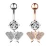 Sexy Butterfly Zircon  High Quality  Navel Ring Navel Piercing Belly Button Rings Stainless Steel Body Jewelry Navel Rings