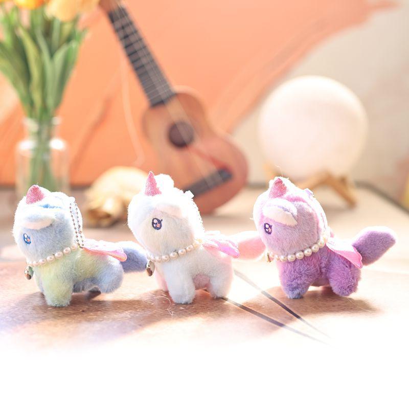 Cute Pearl Colorful Animals Stuffed Plush Unicorn Doll Pendant Backpack Hangings Decoration Gifts