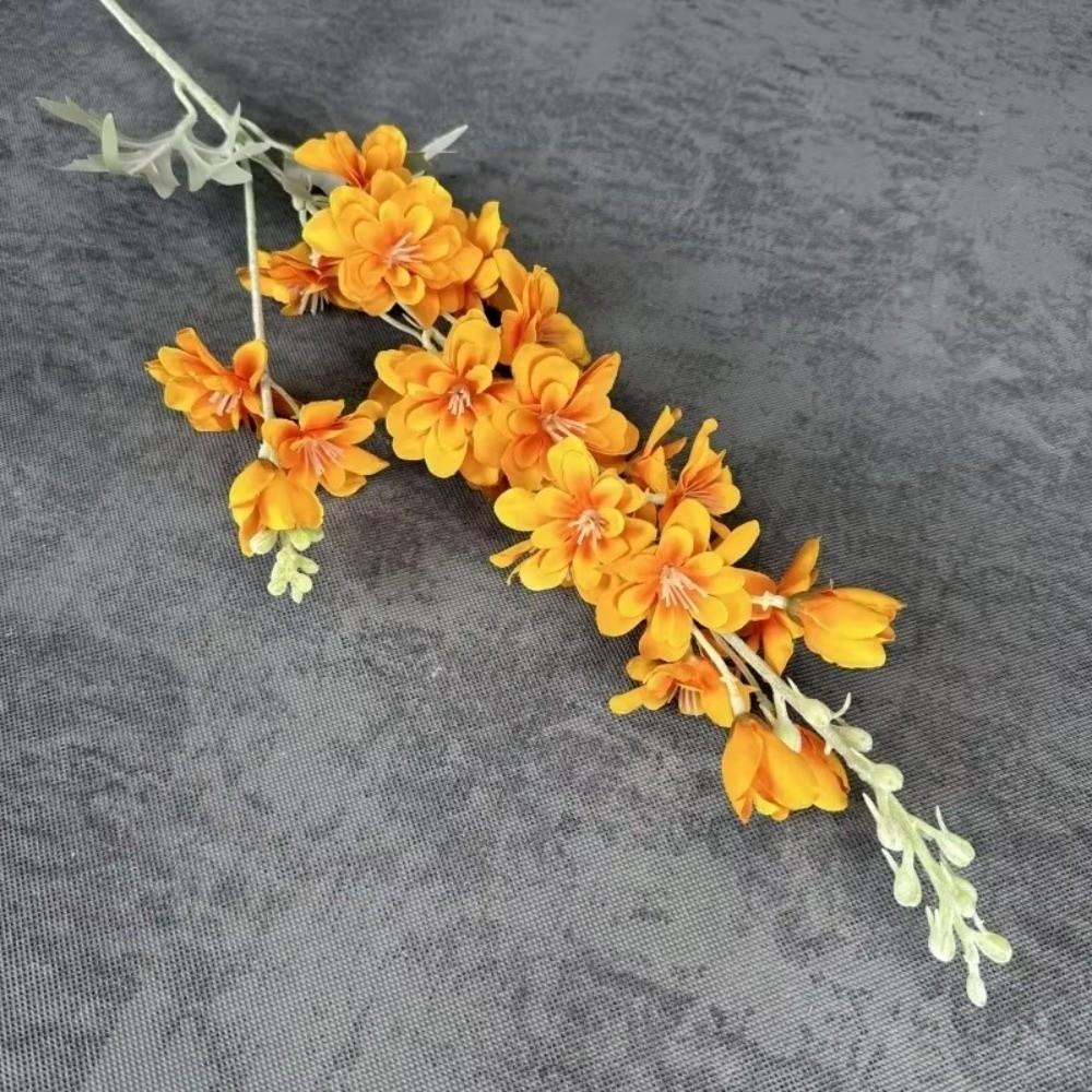 Large Size Artificial Flocked Delphinium Silk Fake Flowers Arrangement Wedding Decor