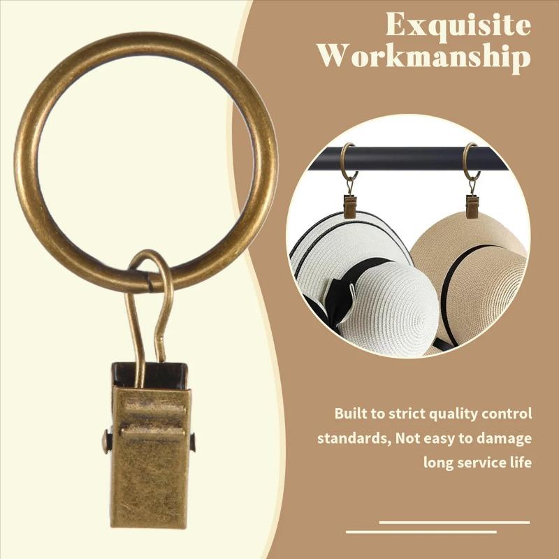 Metall Gardinstångsklämma Rostfria Draperiringar Krokar Hem Badrum Dekorativa Gardinstänger Hängare Hängande Foton Hattar Klämmor