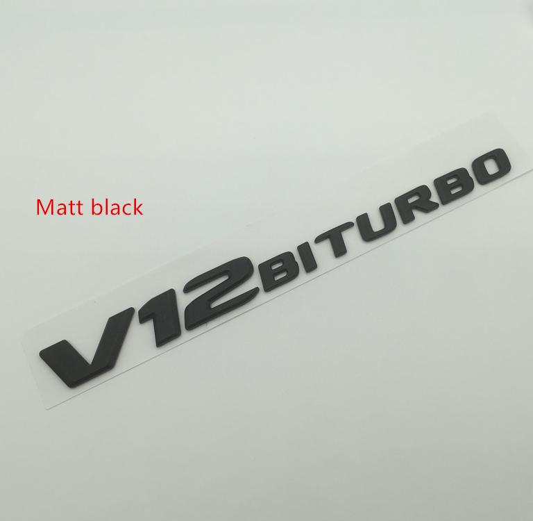 

1pcs 3D ABS V8 BITURBO V12 BITURBO car Letter Fender side Emblem Rear tail trunk Decals badge sticker Decal styling Accessories