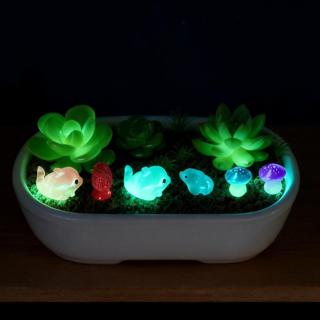 Luminous Mini Resin Animals 100 Pieces Resin Statue Miniature Animal Statues For Home Landscape Tank Yard Aquarium Terrarium