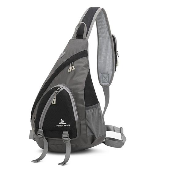 

Сумка через плечо унисекс с регулируемым ремешком, большая вместительная дышащая сумка через плечо с отверстием для наушников для путешествий чёрный