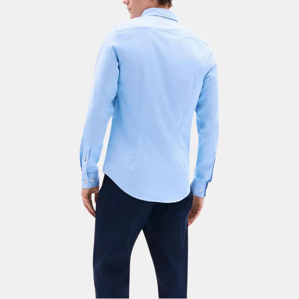 Tommy Hilfiger Comfortable Versatile Simple Slim Fit Oxford Solid Color Long Sleeve Shirt Men Shirts 78J6791-VP8