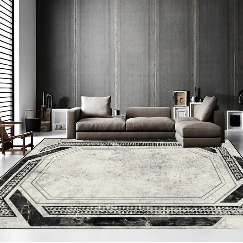 

Grey Retro Style Large Living Room Carpet Minimalism Parlor Table Area Rug Non-slip Bedroom Floor Mat 200x300 Decoration Home 60*90cm