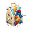 Children Wooden Busy House Multifunctional Toolbox Nut Disassembly Tool Handheld Tool Basket Shape Matching Busy Board Toy Gifts