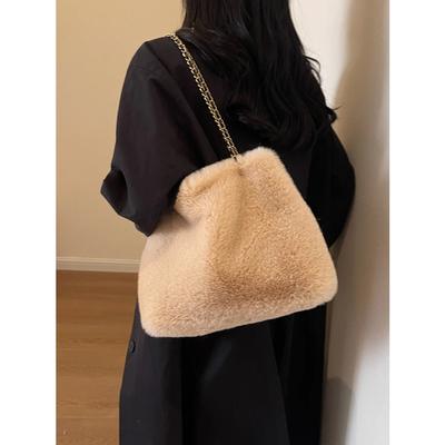 Φθινόπωρο Χειμώνας Βελούδινη Τσάντα Μοντέρνα Αλυσίδες Τσάντες Ώμου Αναψυχή Μεγάλης Χωρητικότητας Γυναικεία Τσάντα Χιαστί Τσάντα Κάδου