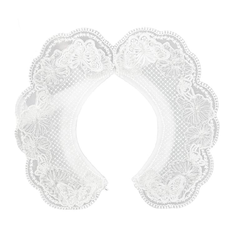 

Elegant Detachable Collar for Formal and Casual Occasion Soft Polyester Artificial Pearls Beadwork Faux Collar Neckwear белый