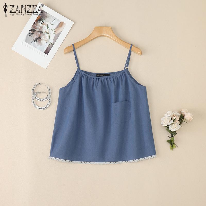 ZANZEA Womens Summer Casual Sleeveless Straps Slip Camisoles