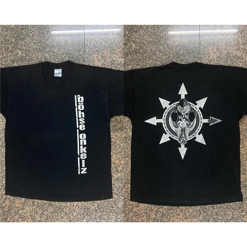 

Vintage 90s Bohse Onkelz Rock Metal Band T-shirt Men Women Oversized Hip Hop Y2k Unisex Cotton High Street Harajuku Female Male Comfortable Clothing L темно-синього кольору