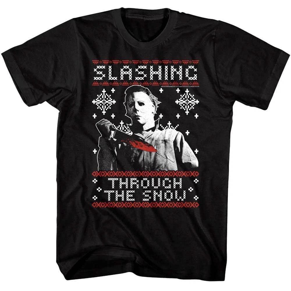 Halloween Slashing Through the Snow Men s T Shirt S