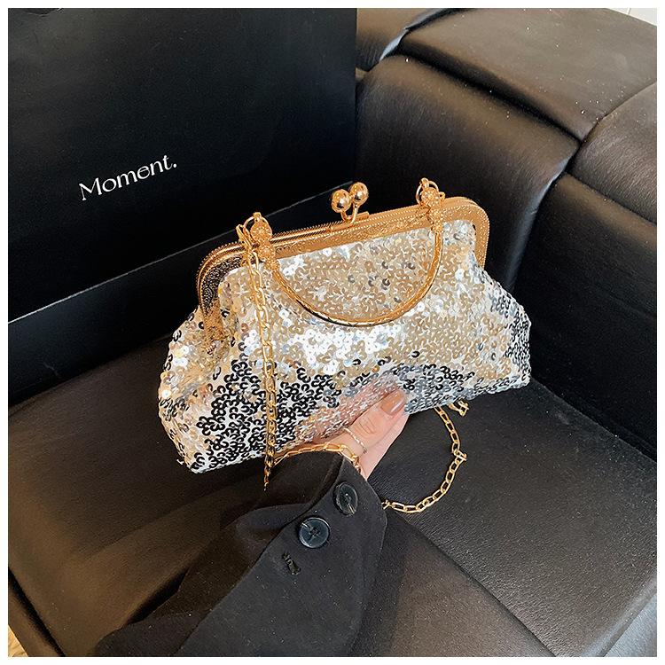 

Блестки красивая личность модный модный женский 225 новая сумка-кроссбоди на плечевой цепочке ракушка женская серебряный