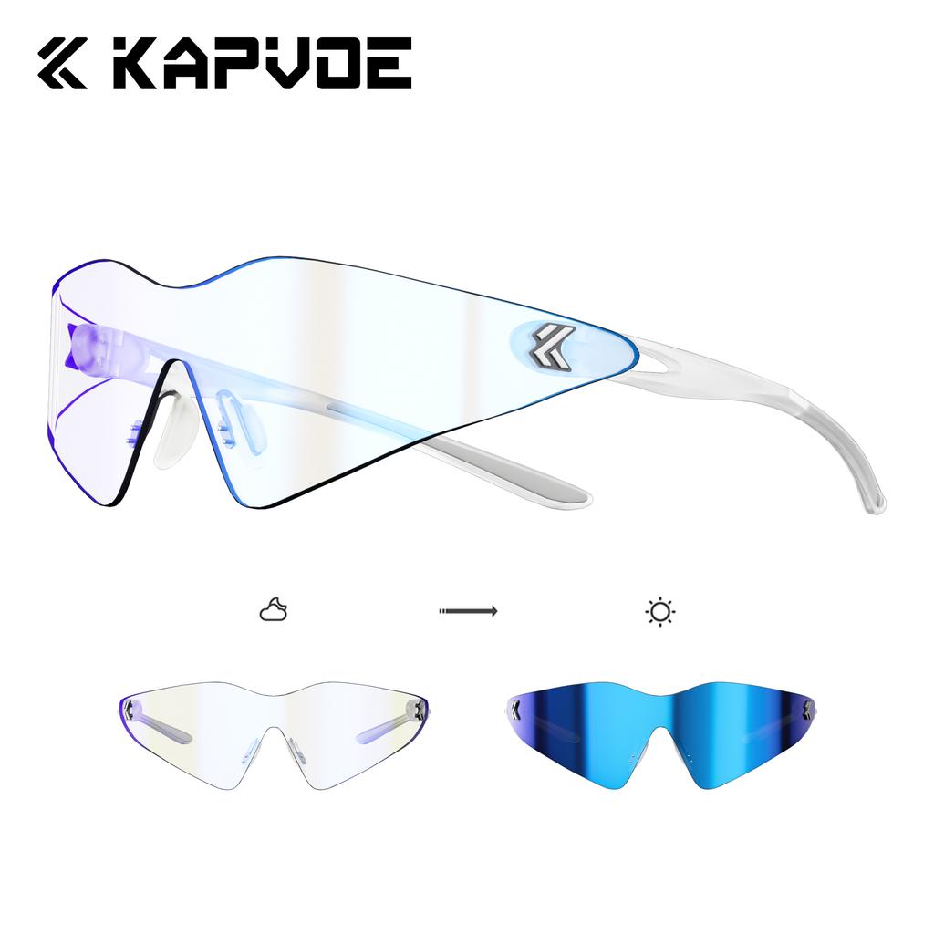 Kapvoe Sunglasses Cycling Glasses Photochromic UV400 Women Outdoor Sports Hiking Running Lightweight MTB Bike Baseball Eyewear