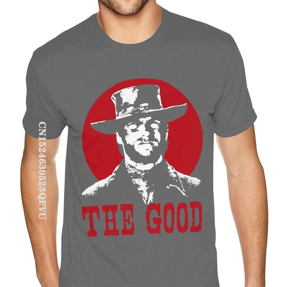 Geometric The Good The Bad And The Ugly Clint Eastwood Tee Shirts Tshirt Man Graphic Black Tees Shirt