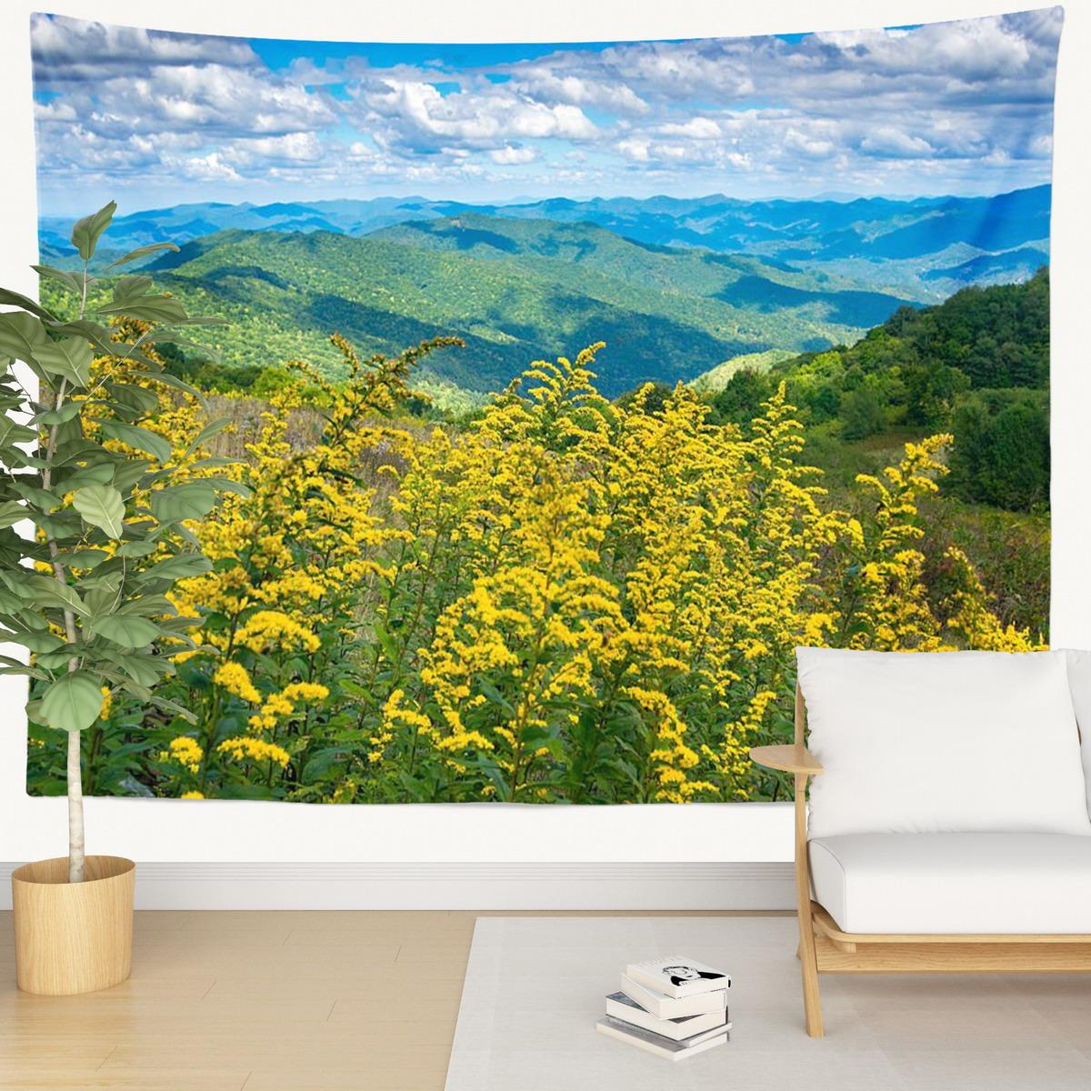 National Mountain Park Tapestry Nature Scenery Tapestry Green Forest Tapestry Wall Hanging Decor for Bedroom Living Room Dorm 74x94cm(29x37in)
