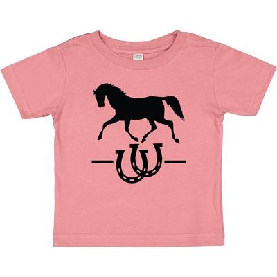 Inktastic Horse Silhouette Horseshoes Baby T-Shirt Animals Farm Equestrian Girl