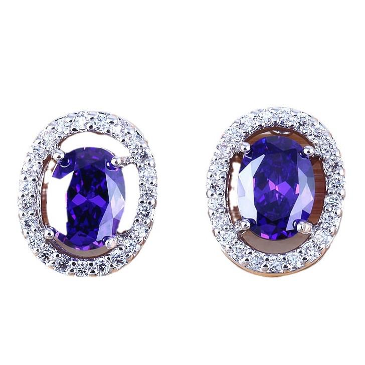 Hot-Selling Retro Oval Stud Earrings with AAA Zircon - Perfect Birthday Gift