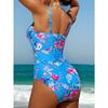 2025 Printed Strappy Swimsuit Women One Piece Floral Swimwear Female Bathers Bathing Swimming Swim Suit Beachwear