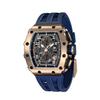 Men's Skeleton Mechanical Automatic Watch Ceramic Japanese Movement Tonneau Silicone Strap 50M Water Resistant Luminous Luxury Business