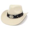 New Cow Head Belt Accessories Western Cowboy Hat Classic Retro Jazz Hat European and American Style Gentleman Hat