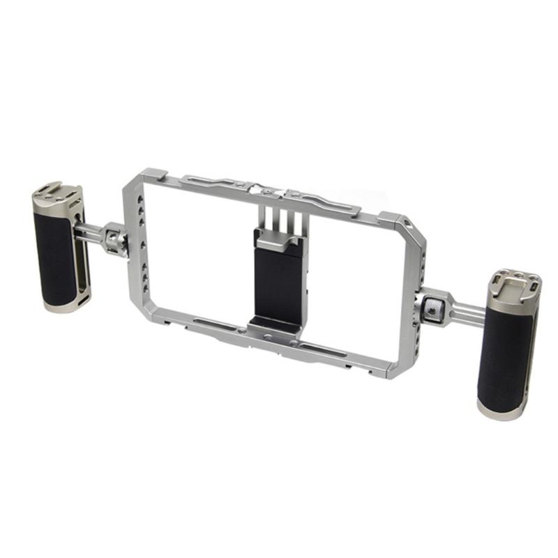 

Aluminum Mobile Video Rig with Multiple Mounting Option & Ergonomic Handles Phone Stabilizers Cage set for Steady Shot 1
