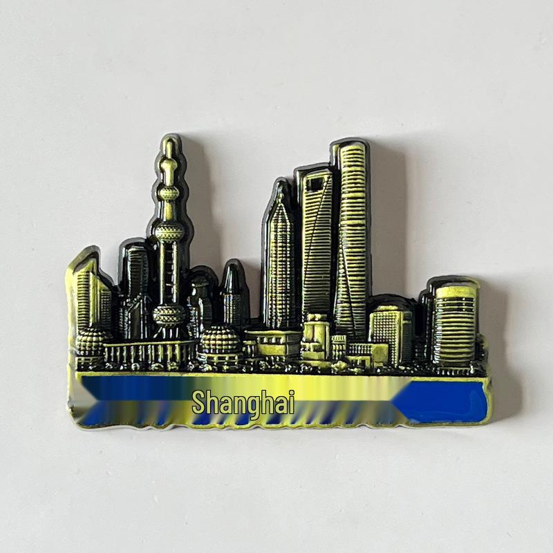 Металлический Магнит на Холодильник - Шанхайская телебашня «Восточная жемчужина» - Креативный Сувенир из Путешествия и Декоративная Наклейка