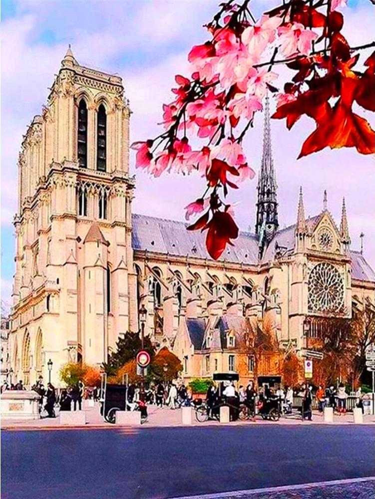 

Алмазная картина, городская Алмазная вышивка, полная дрель, квадратное здание, картина, мозаика со стразами, живописная ручная работа, хобби Full Square 20X30CM