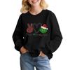 Kids' Fashion Loose-Fit Casual Long-Sleeve Christmas Print Oversized Crewneck Sweatshirt