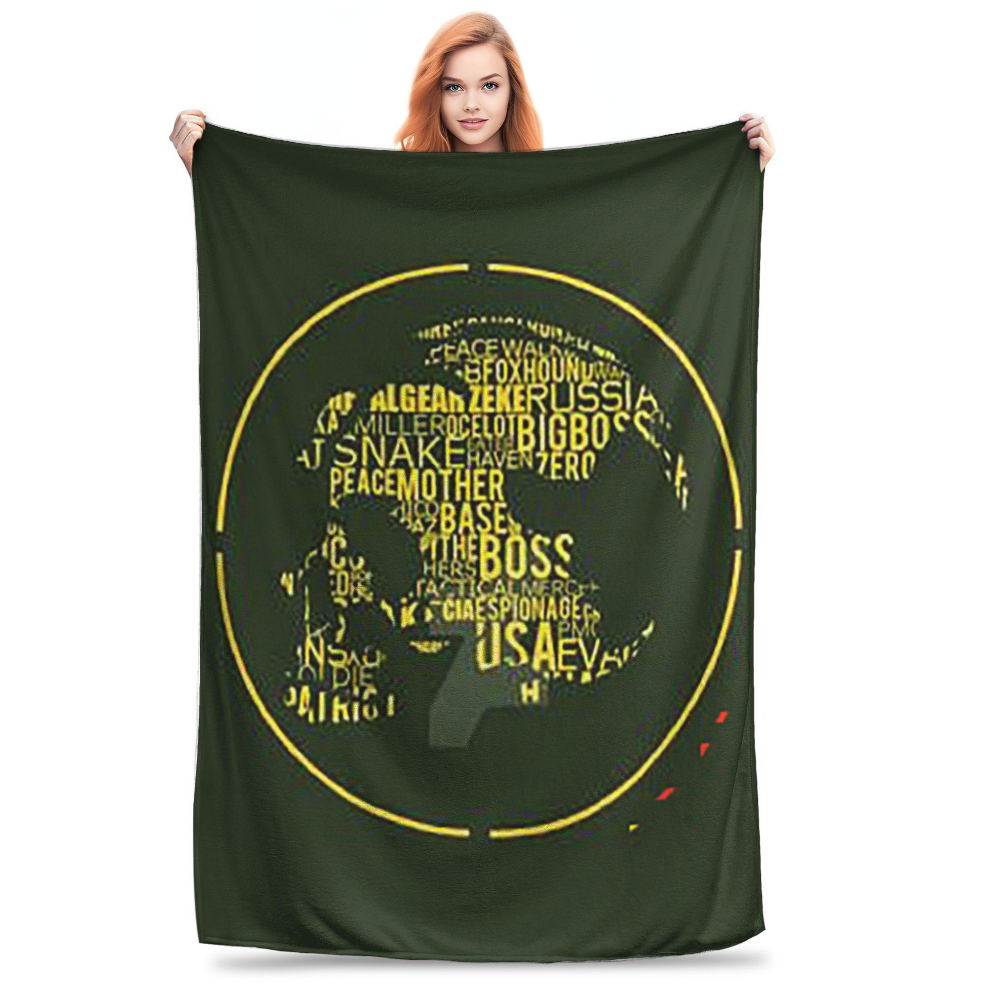 

Flannel Throw Blanket MGS1 Solid Snake Game Metal Gear Warm Plush Blankets Soft Bedspread for Bed Living room Home Travel Couch 80x120cm